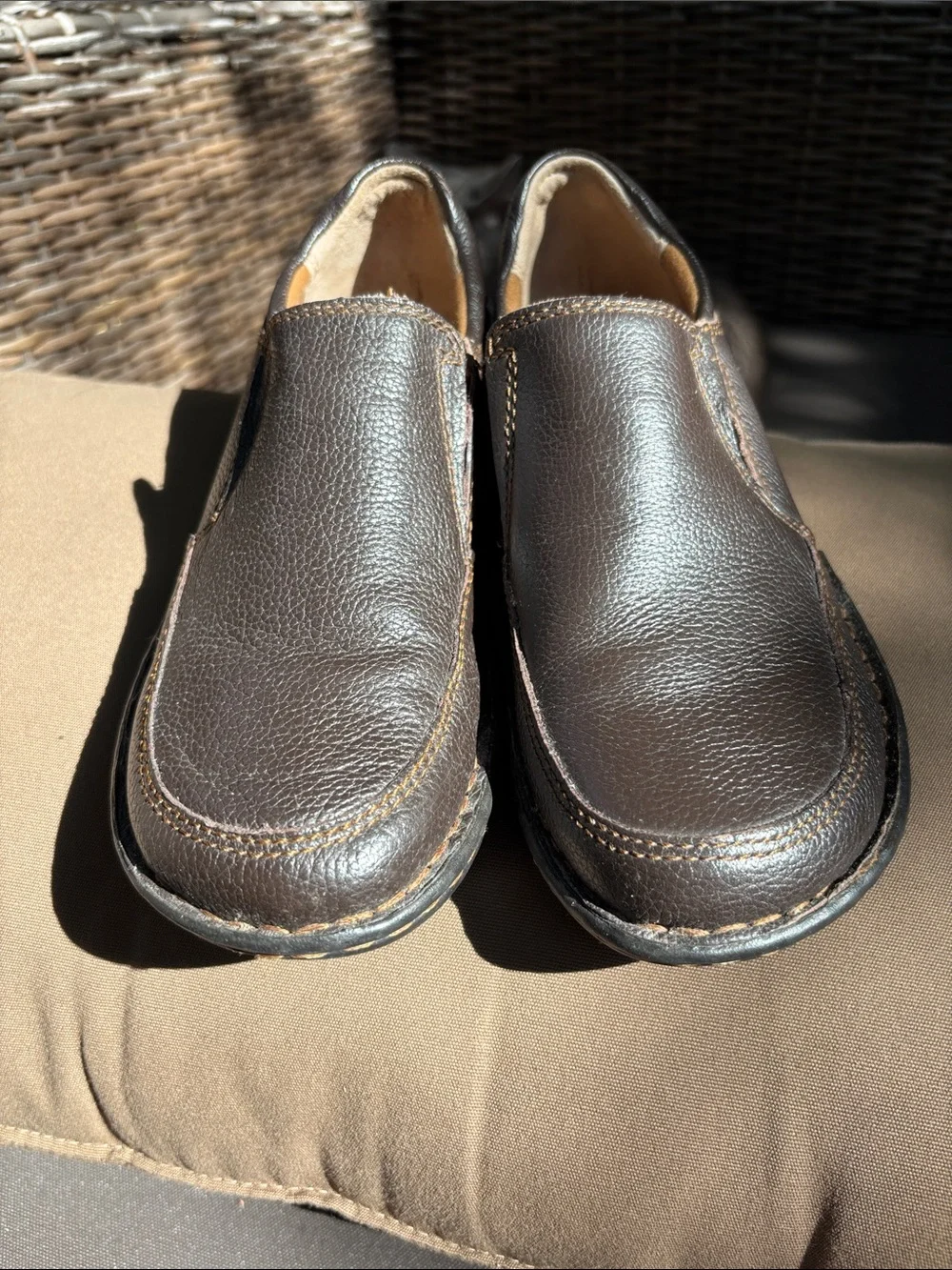 Born women’s Dark Brown Leather Slip-On Loafers